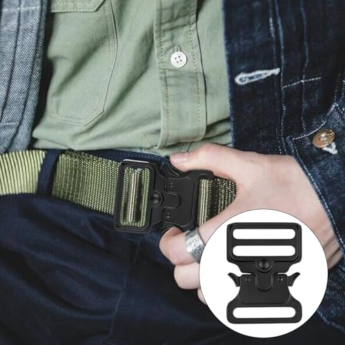 Xiciki Schnellverschluss 50mm, Metal Tactical Belt Buckle Gürtelschnalle Herren, Robuste Metall-Schnalle für Ledergürtel, Taktisches Zubehör, mit Seitlicher Befestigung, Ideal für Outdoor, Rucksack