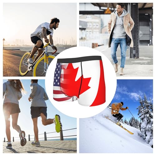 TZT American flag and Canadian flag Adult Funny Patter Boxer Briefs Men's Boxer Underpants3