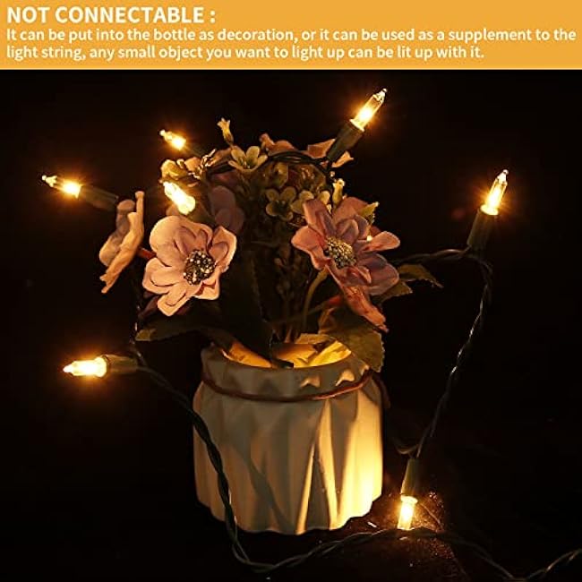 MULTI-SPARKING Christmas Lights 5Ft 10 Counts Classic Clear Incandescent Mini String Lights Green Wire Warm White for Indoor and Outdoor Christmas Decorations, Non-Connectable