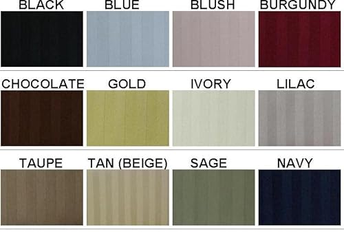 Olympic Queen Striped Ivory Cotton Bed-Skirt, Pleated Tailored Bed Skirt With 15" Drop, 300 Tc, 100% Cotton #TOP1