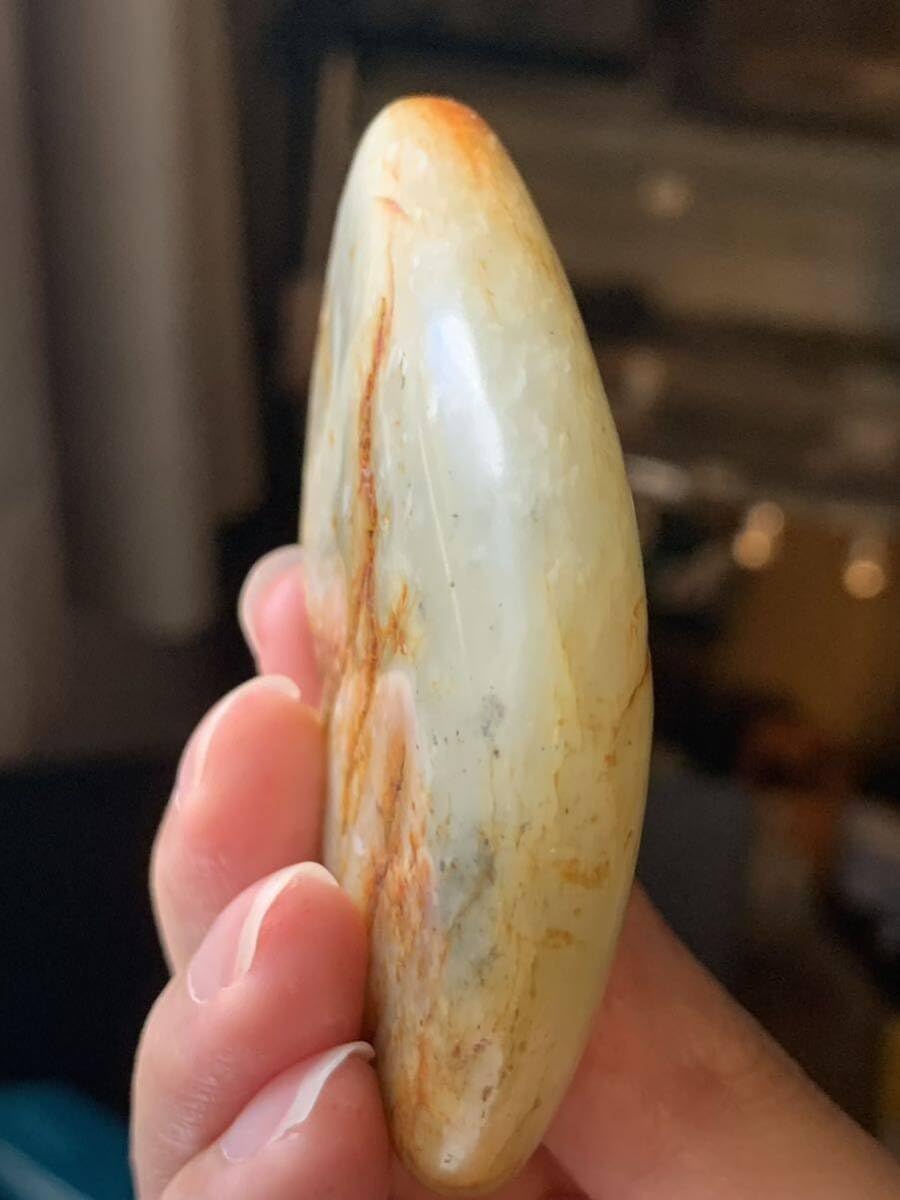 漢時代 和田玉 ニ連環 玉彫 置物 古玉 高古玉 紋彫り件 玉彫刻 旧家