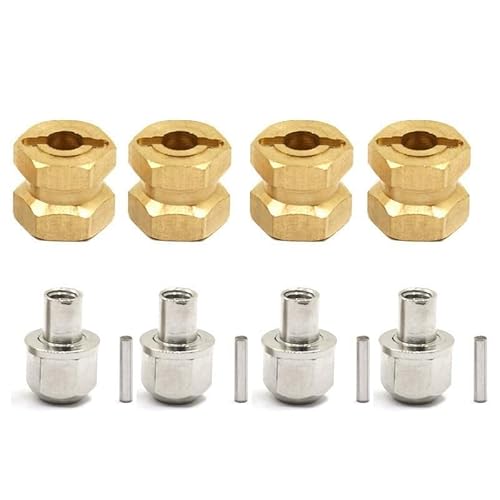 4pcs 12mm/15mm/17mm Brass Hex Wheel Widener Adapter Set for 1/10 RC Crawler Axial SCX10 D90 D110 Wraith RR10 Tundra Tamiya(12mm