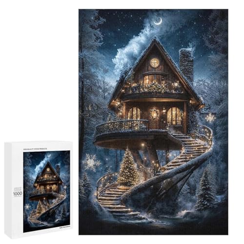 Puzzle 1000 pièces Winter Wonderland Treehouse pour adulte et ado