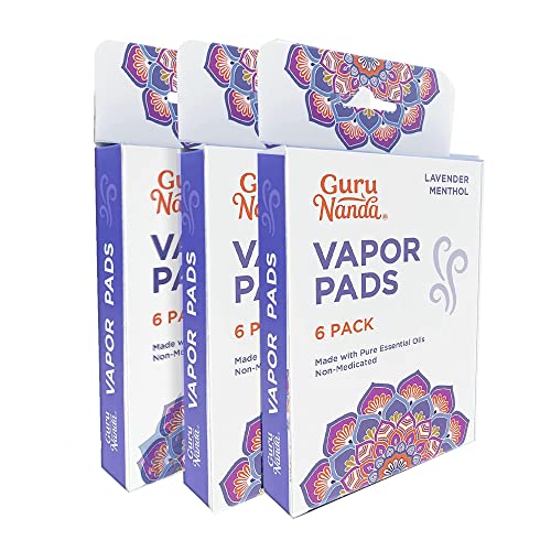 Gurunanda Vapor Pads For Humidifier – Waterless Vaporize Pad For Congestion With Eucalyptus, Lavender, Cardamom & Mint Essential Oils - For Kids And Adults (6 Pack X 3 Reusable Pads) #TOP14