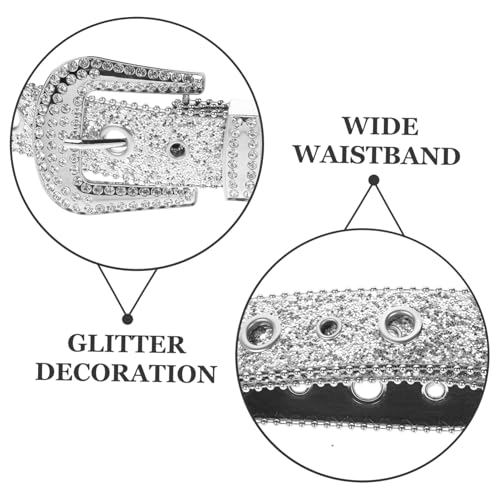 BESPORTBLE Rhinestone Belt for Women Stylish Wide Waist Belt for and Jeans Elegant Glamour Accessory Glittering Rhinestones for Fashion-forward Individuals3