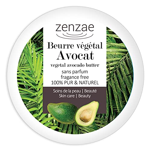 Beurre végétal avocat ZENZAE | 100% naturel et pur | Persea gratissima seed butter | Sans parfum | 100ml | Vegetal avocado butter Cover