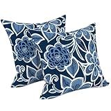 LVTXIII Juego de 2 almohadas decorativas para exteriores, color azul marino