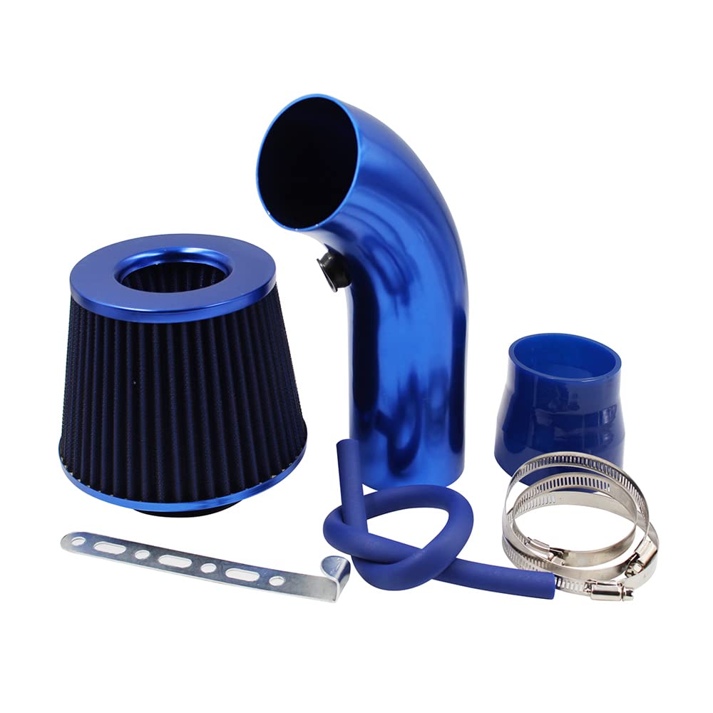 Tubo Aspirazione Auto Set completo 3quot;Kit tubo tubo di induzione turbo for sistema di aspirazione aria fredda for auto da 76 mm con cono filtro aria ad alto flusso Performace Racing fai da te Aspir