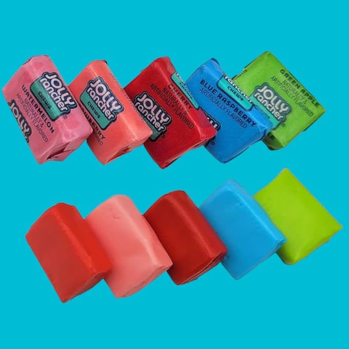 Jolly Rancher Chews-1.5 lbs Bulk Candy Individually Wrapped- 5 Fruity Assorted Flavors Cherry, Blue Raspberry, Green Apple, Watermelon, and Strawberry-Perfect for Celebrations, Candy Bowls & Snacking(24 oz)