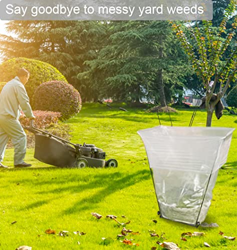 Artigarden Garden Trash Bag Holder - Outdoor Leaf Bag Support Stand Multi-Use Metal Garbage Bag Holder Frame Holds 30-45 Gallons Bag For Camping Leaves Gardening Parties Yard Weeding (Black) #TOP2