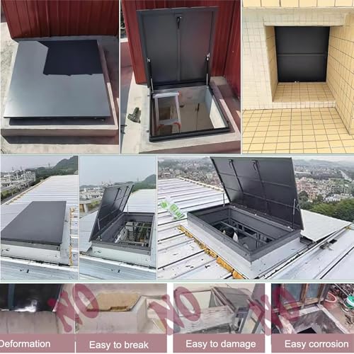 Escotilla de acceso de techo en acero galvanizado robusto con placa impermeable 3