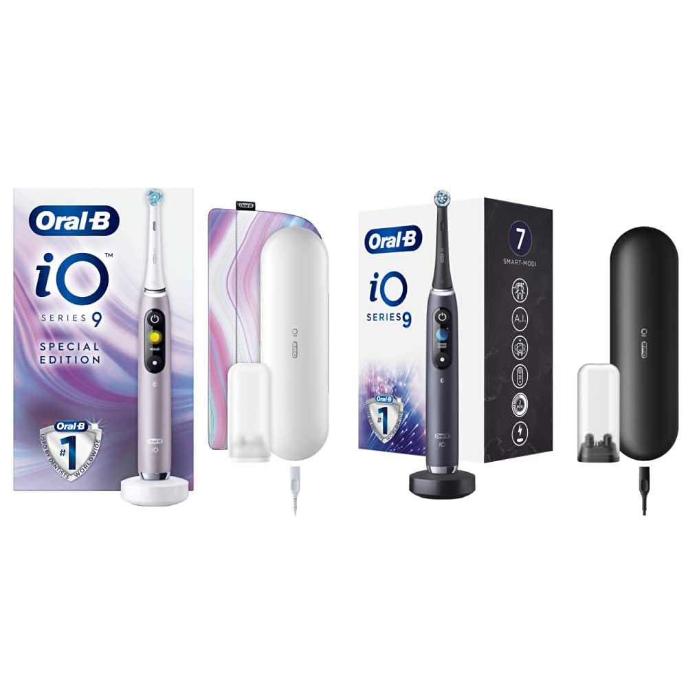 Oral-B iO9 Rose Quartz IMMERSE Electric Toothbrush + Magnetic Pouch & iO - 9 - Black