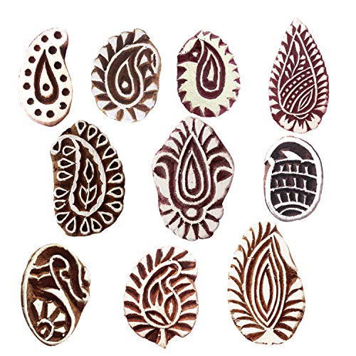Royal Kraft Paisley Wooden Printing Stamps (Set Of 10) - Diy Henna Fabric Textile Paper Clay Pottery Blocks Htag2169 #TOP12