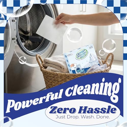 Image of DESKA Eco-friendly Laundry Detergent Sheets - 30 Sheets | For Top Load & Front Load |Tough Stain Removal with Bio Enzymes Infused |Fast Dissolving, No Residue| Plant-based, Chemical Free (15)