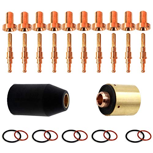 Get Cheap Price Jack&Dave 10PCS 9-8215 Plasma Electrodes and 10PCS 9-8211 Plasma Tips 9-8213 Start Cartridge 9-8218 Shield Cap 8-3486 and 8-3487 O-Rings Fit Thermal Dynamics