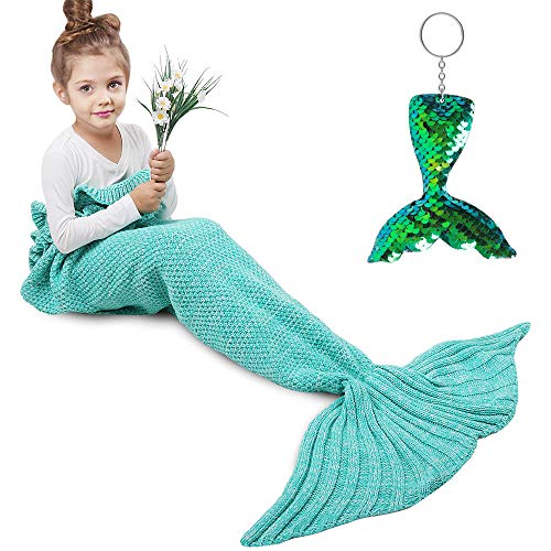AmyHomie Mermaid Tail Blanket, Mermaid Blanket Adult Mermaid Tail Blanket, Crotchet Kids Mermaid