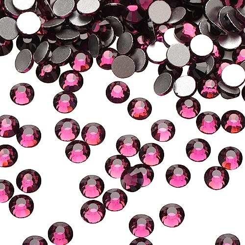Jollin 144pcs Flatback Rhinestones Glue Fix Crystal Glass Diamantes Gems for Crafting Nail Art Crafts Decorations Clothes Shoes 8.4 mm (ss40, Amethyst) - Thumbnail 3