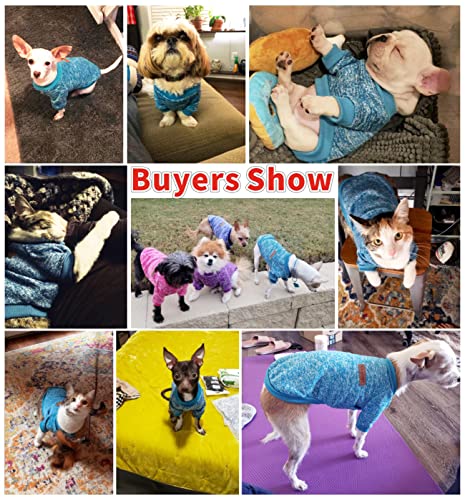 Idepet Pet Dog Classic Knitwear Sweater, Fleece Coat For Small,Medium,Large Dog,Warm Pet Dog Cat Clothes,Soft Puppy Customes (S, Blue) #TOP1