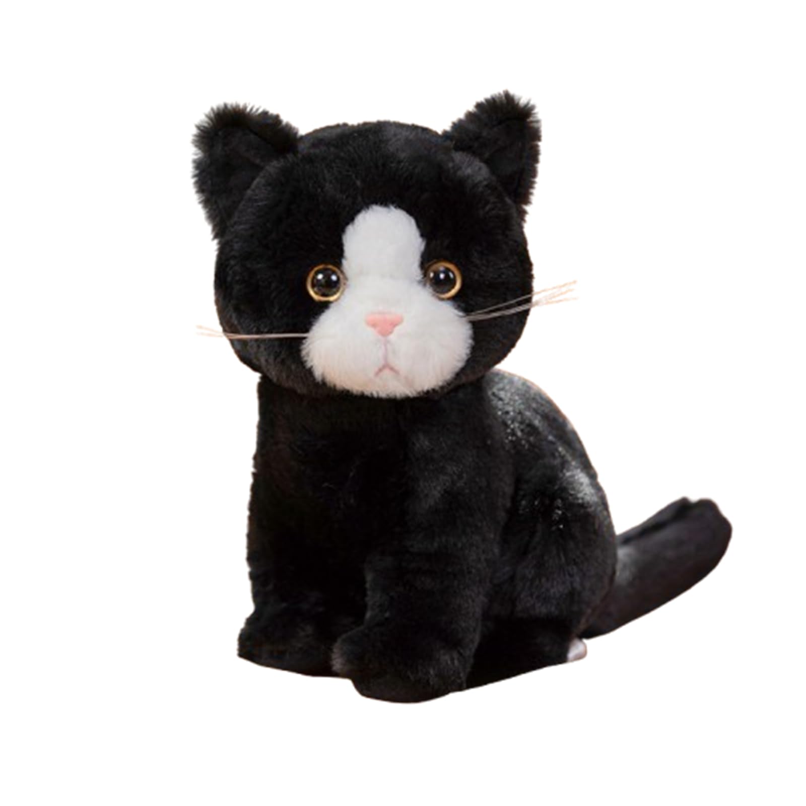JORCEDI Cat Plush Toy Stuffed Animal, Soft Plush Simulation Cat, Soft And Cuddly, Cat Stuffed Animal Plush Simulation Cute Realistic Doll, Cute Soft Plushies Gifts For Kids & Adult (26cm,heibai)