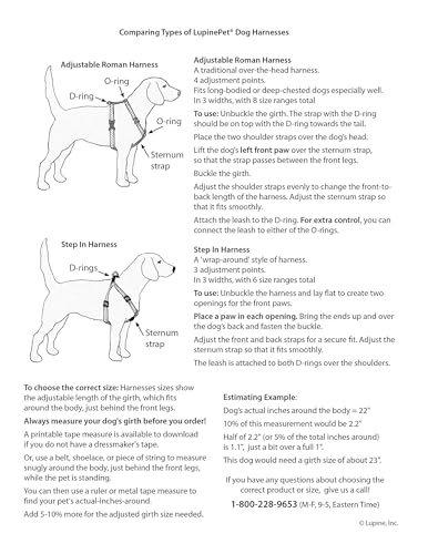 Lupine Roman Hundegeschirr für große Hunde