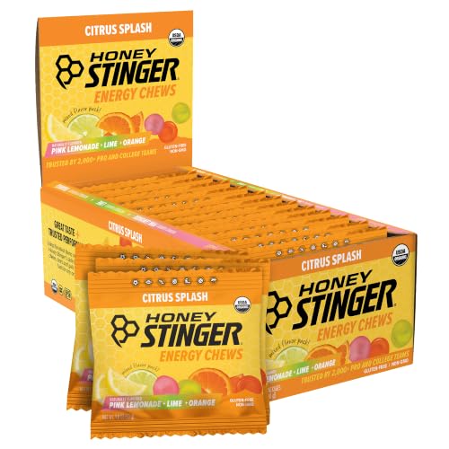 Image of Honey Stinger Organic Citrus Splash Energy Chews, Gluten Free & Caffeine Free, for Exercise, Running and Performance, Sports Nutrition for Home & Gym, Pre and Mid Workout, 21.6 Ounces (Pack of 12)