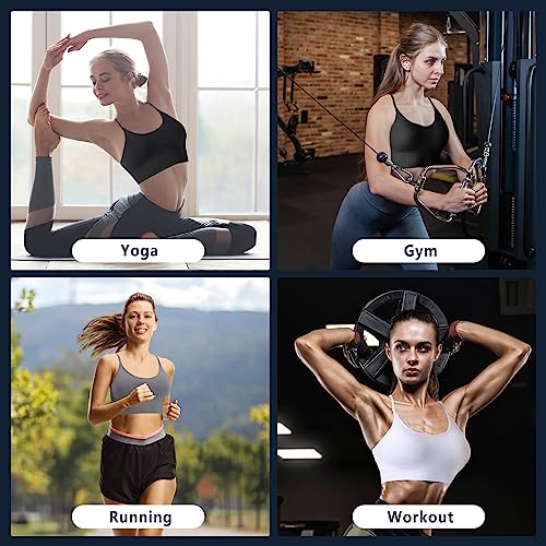 Image of Sports Bra, Workout Tops for Women, Medium Impact Strappy Padded Sports Bras for Women High Support (Medium, 3 Pieces Black & White & Gray)