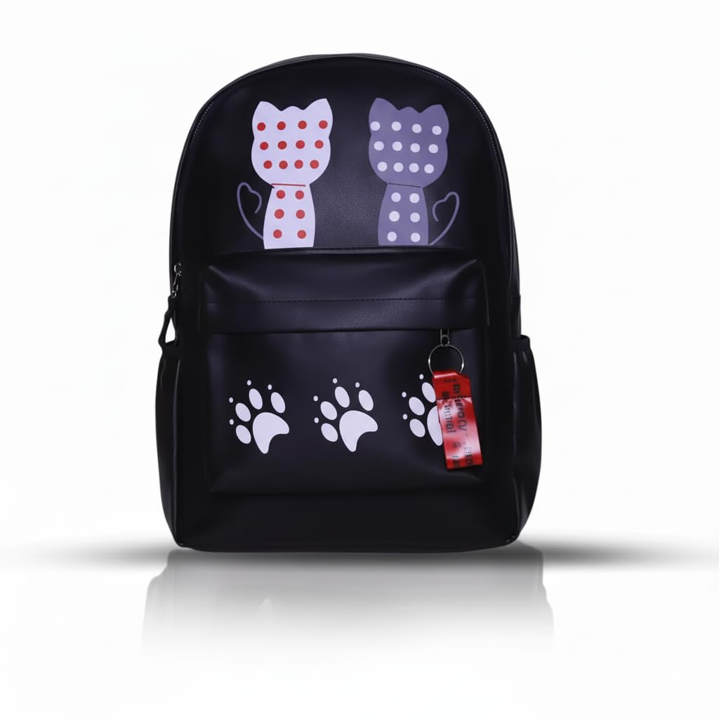 Newai Tokyo PU Leather Backpack for School/Coching Gift for Girls | Bags for Womens Backpack | Rakhi Gifts for Sister Combo | Backpack for Women Stylish (Black)-image-40
