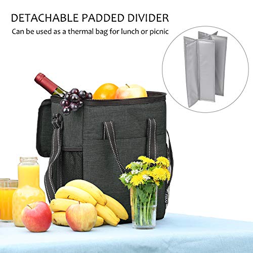 Bolsa de transporte para 6 botellas de vino, funda térmica ideal para pícnic o viaje 8