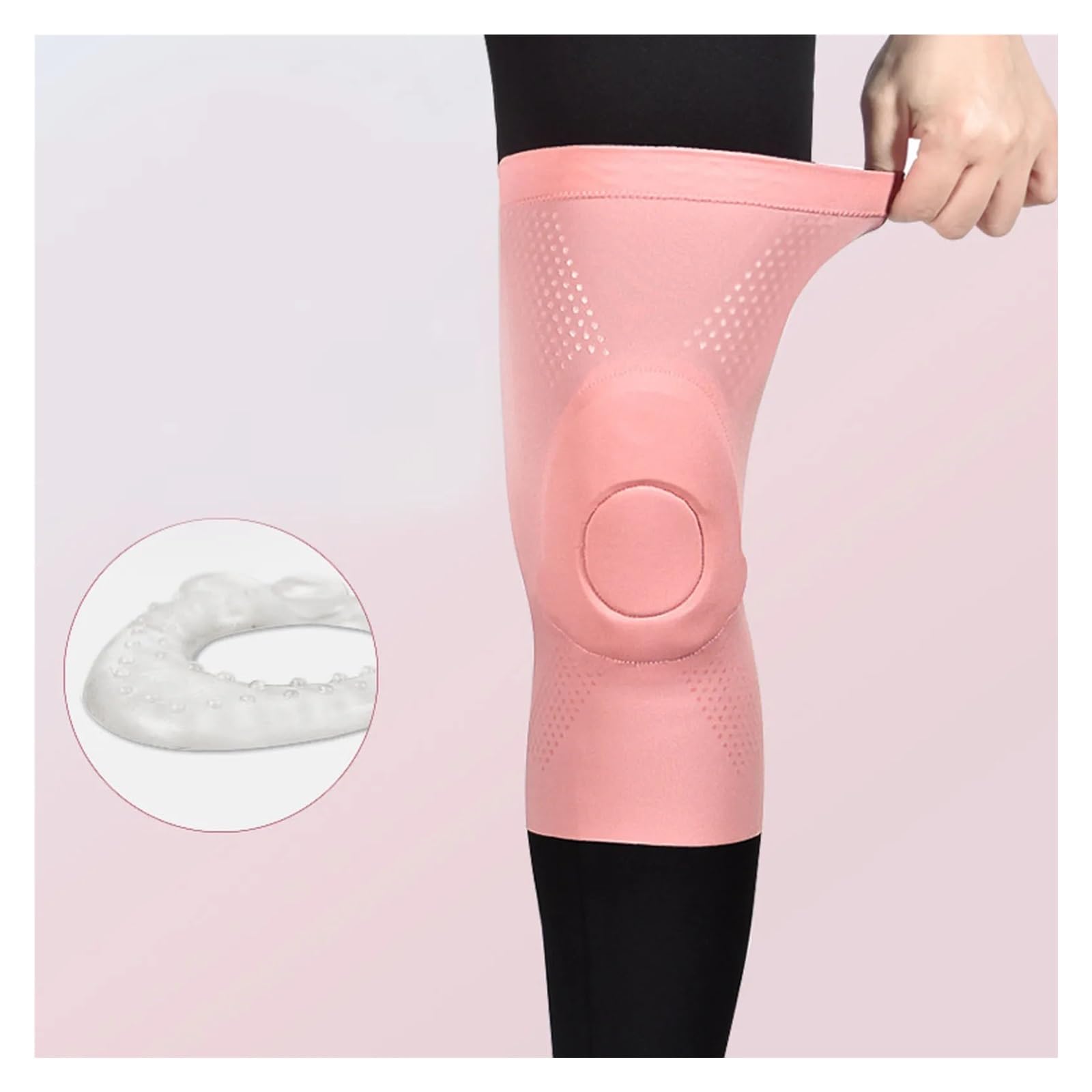 Genouillères de Sport antidérapantes, Soutien pour la Danse, Le Volley-Ball et Le Yoga, Sangle de Maintien, Protection de Compression médiale en Silicone