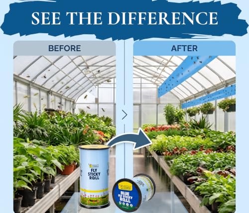 Image of Chipku Blue Sticky Fly Roll 30cm x 100m | Flying Insect Control | Non-Toxic & Odourless | Easy to use | Indoor & Outdoor Use for Farm, Poultry & Home Garden