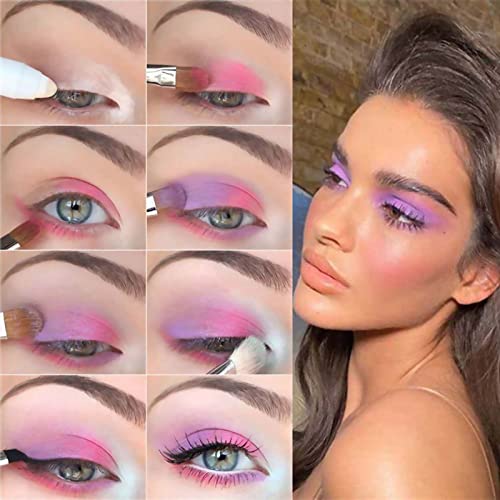 Christmas Purple Blue Eyeshadow Palette Cosmetics Eye Shadow - 16 Colors Shimmer Everyday Eye Shadow Pallet, Blendable Eyeshadow Primer Long Lasting Waterproof Eyeshadow Make up Pallet for Women - Image 6