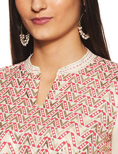 Image of Rangriti Off White Viscose A-Line Kurta for Women