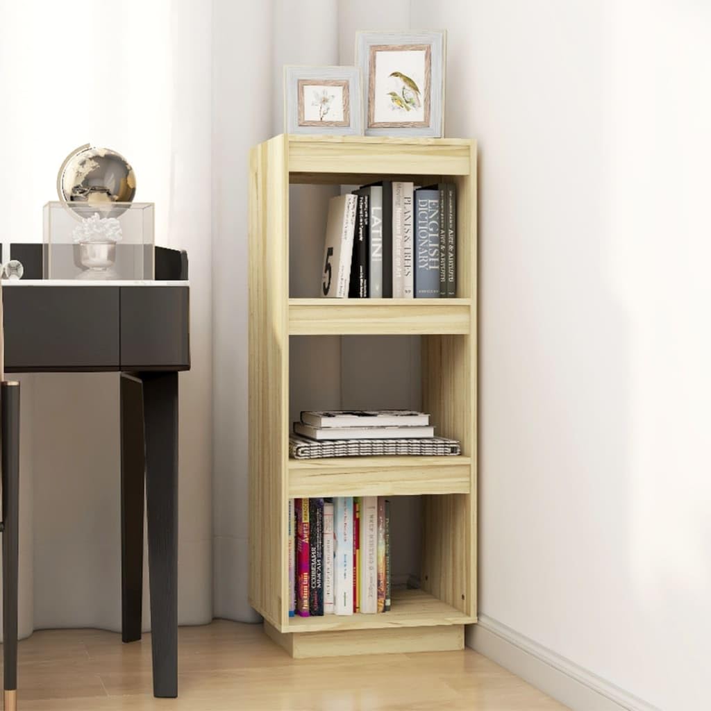 Générique Biblioteka z litego drewna 3 przegródki 40x35x103 cm | Wszechstronne półki, oddzielne części, przechowywanie książek czasopism, łatwe czyszczenie na mokro