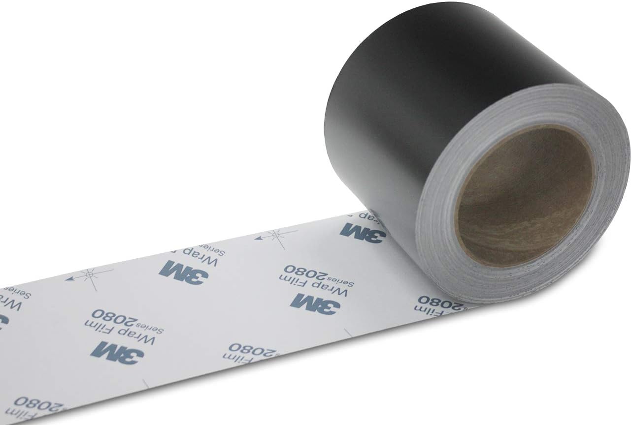 Black Out Chrome Delete 3M Black 2080 Vinyl Wrap 2in 4in Film Window Door Trim (2in x 15FT, Satin Black)