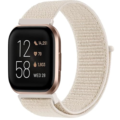 VELULYX Nylon Elastikband kompatibel mit Fitbit Versa 2/Fitbit Versa/Lite Smartwatch Elastisches Armband für Herren Damen