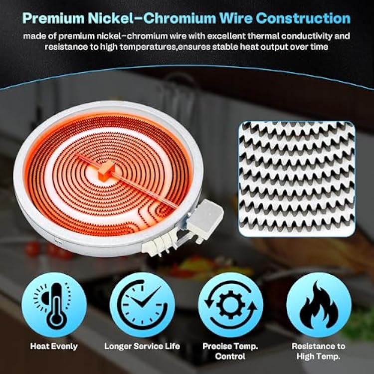 Upgraded WB30X24111 Range Radiant Surface Element fit for GE 9 in Glass Cooktop Stove Radiant Surface Element AP5989975 4465256 JB750DJ1WW JB755DJ1WW JS760SL1SS JD630DF7WW WB30T10133 LUXRILIX