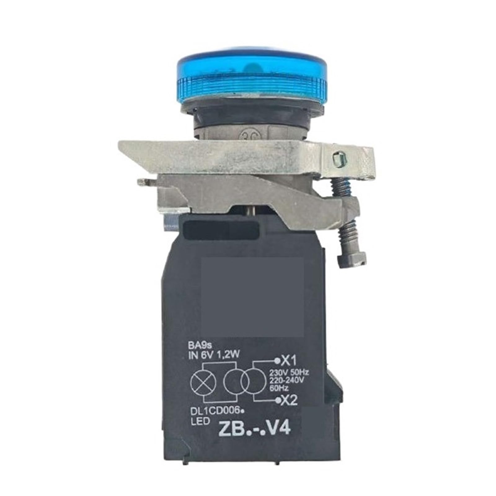 Die Anzeigeleuchte XB4BV46 blau 220-240 V Ø22 für die industrielle Automatisierung bietet eine visuelle Signalanzeige