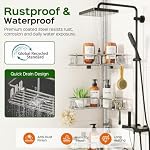 HAMITOR Shower Caddy Tension Pole, 4-Tier No Drill Corner Shower Organizer - Image 2