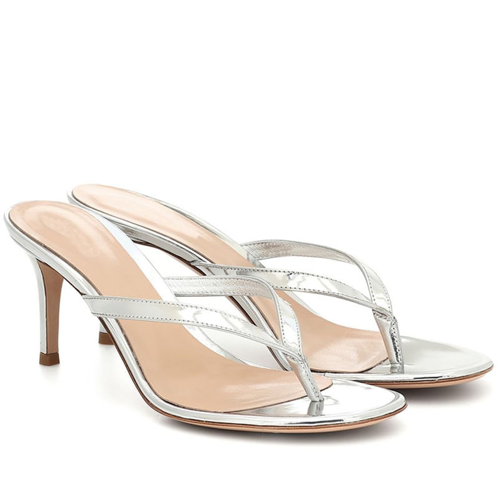 10CM Donne Rotondo Open Toe Infradito Tacchi A Spillo Perizoma Strappy Scivolare su Slingback Mules Sandali