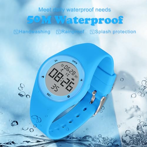 Image of Kids Watches for Girls Boys Digital Sport Watch with Step Counter Pedometer Vibration Alarm Clock, No App Waterproof Fitness Tracker Kids Watch Boys Girls Teens Students Ages 5-16