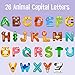 Large Size Magnetic Letters, Cute Animal Alphabet ABC Magnets for Fridge Colorful Uppercase Animals Toys Set Educational Spelling Learning Games for Kids, Toddlers 3 4 5 Years Old