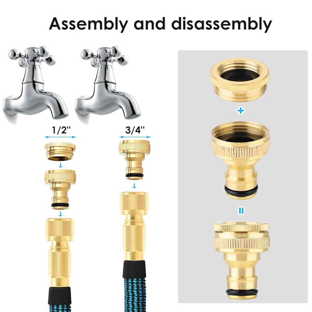 Tubo da giardino espandibile da 45 m o 60 m, tubo flessibile per l'acqua con tessuto extra resistente, con ugello spray a 10 modelli, tubo espandibile leggero a prova di perdite, per irrigazione e