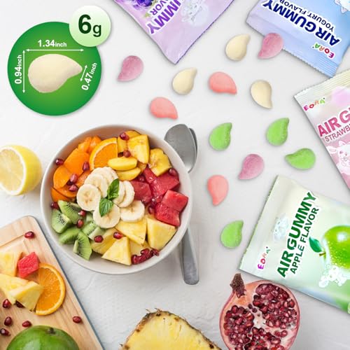 Image of Soft & Chewy Candies 7 Packs, Marshmallows Gummies Candy Bulk, Sweet & Sour Chews Candy Gummy Net 350g, Natural Dyes & Flavors, Individually Wrapped Fruity Snack Packs (Strawberry /Apple /Grape /Yogurt)