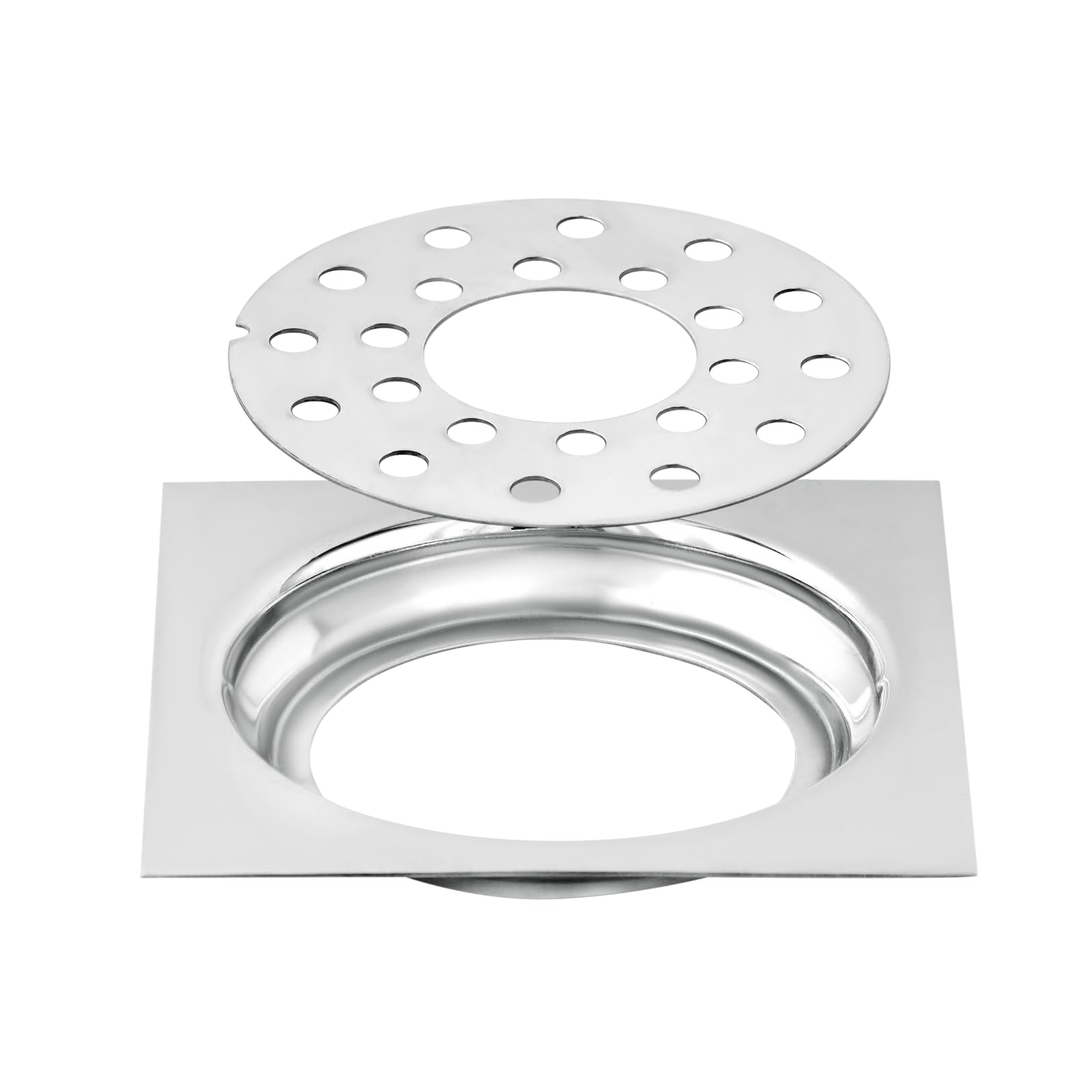 NEW WARE Square 6x6 Inch Stainless Steel Bathroom Jali/Trap Floor Drain with Center Hole and Chrome Finish Water Drain Grating (B08J8CNMJK) Amazon Price History, Amazon Price Tracker