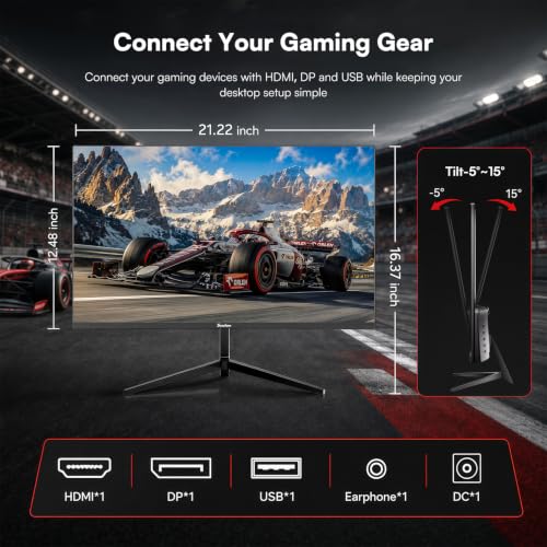 Image of Sealan 24 Inch 180Hz Gaming Monitor, Full HD 1920 x 1080 Computer Display, VA Panel with HDR10, FreeSync, 98% sRGB, HDMI and DisplayPort, VESA Wall Mountable Monitor for PC, Laptop