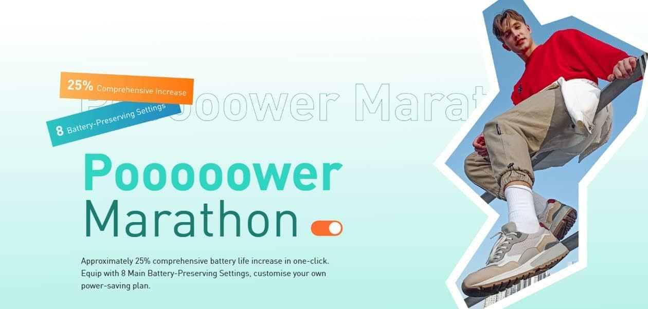 Power Marathon feature with 25% increase and 8 settings