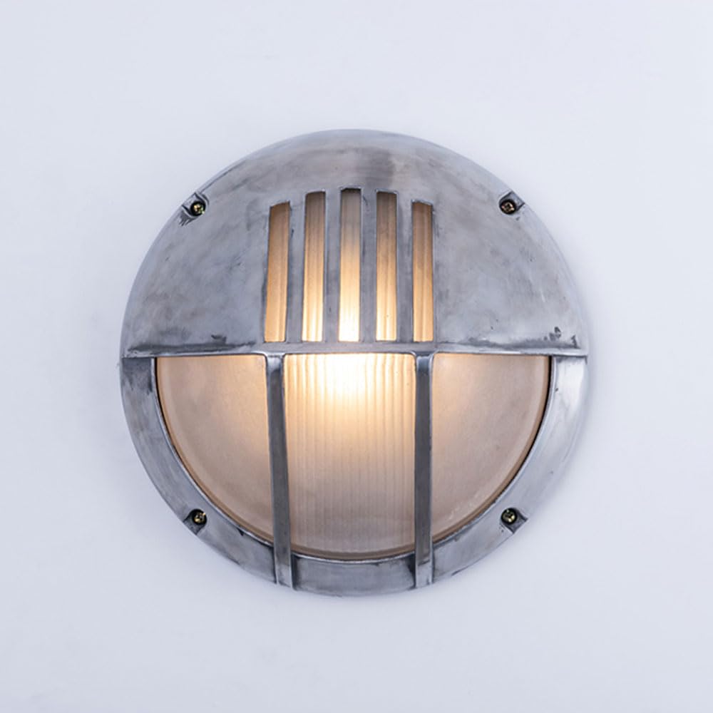 WLBHWL Outdoor Oval Nautical Bulkhead Light, Die Cast Aluminum Anti-Rust Modern Porch Light Fixtures For Wall Or Ceiling, Wet Location, With Frosted Glass Lens