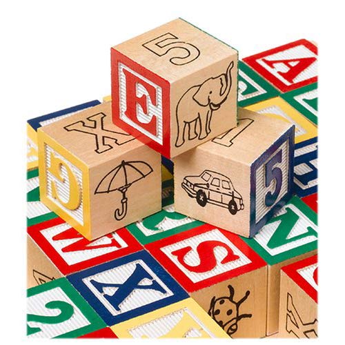 Image of Melissa & Doug﻿ Classic ABC: 30-Piece Wooden Block Cart Bundle with 1 Theme Compatible M&D Scratch Fun Mini-Pad (01169)