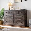 EnHomee 10 Drawer Dressser for Bedroom 5511 W Wood Dressers Chests of Drawers with Smooth Metal Rail Large Wide Dressers for BedroomHallwayDark Rustic Oak149 D x 5511 W x 356 H