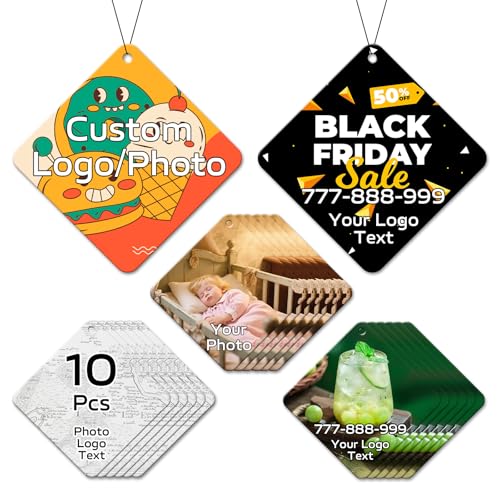 Image of HINFKA Custom Car Air Fresheners for Company Logos | Business Gifts; Event Giveaways; 10-1000 Pcs Bulk Orders; Double-Sided Print; Scent Options Available; Diamond